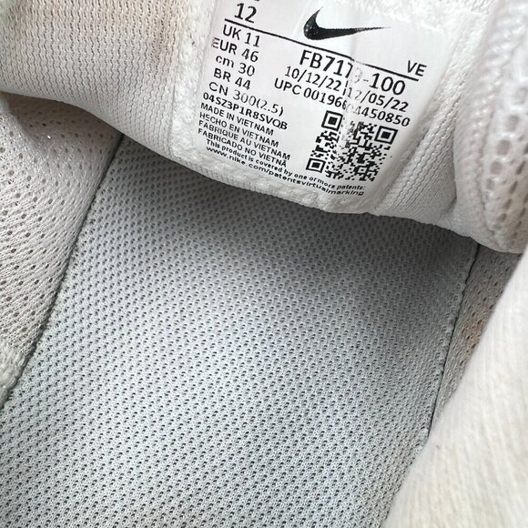 Nike Air Zoom Pegasus 40 Men Sz 12 FB7179-100 White MultiColor Grey Running Shoe - Picture 10 of 12